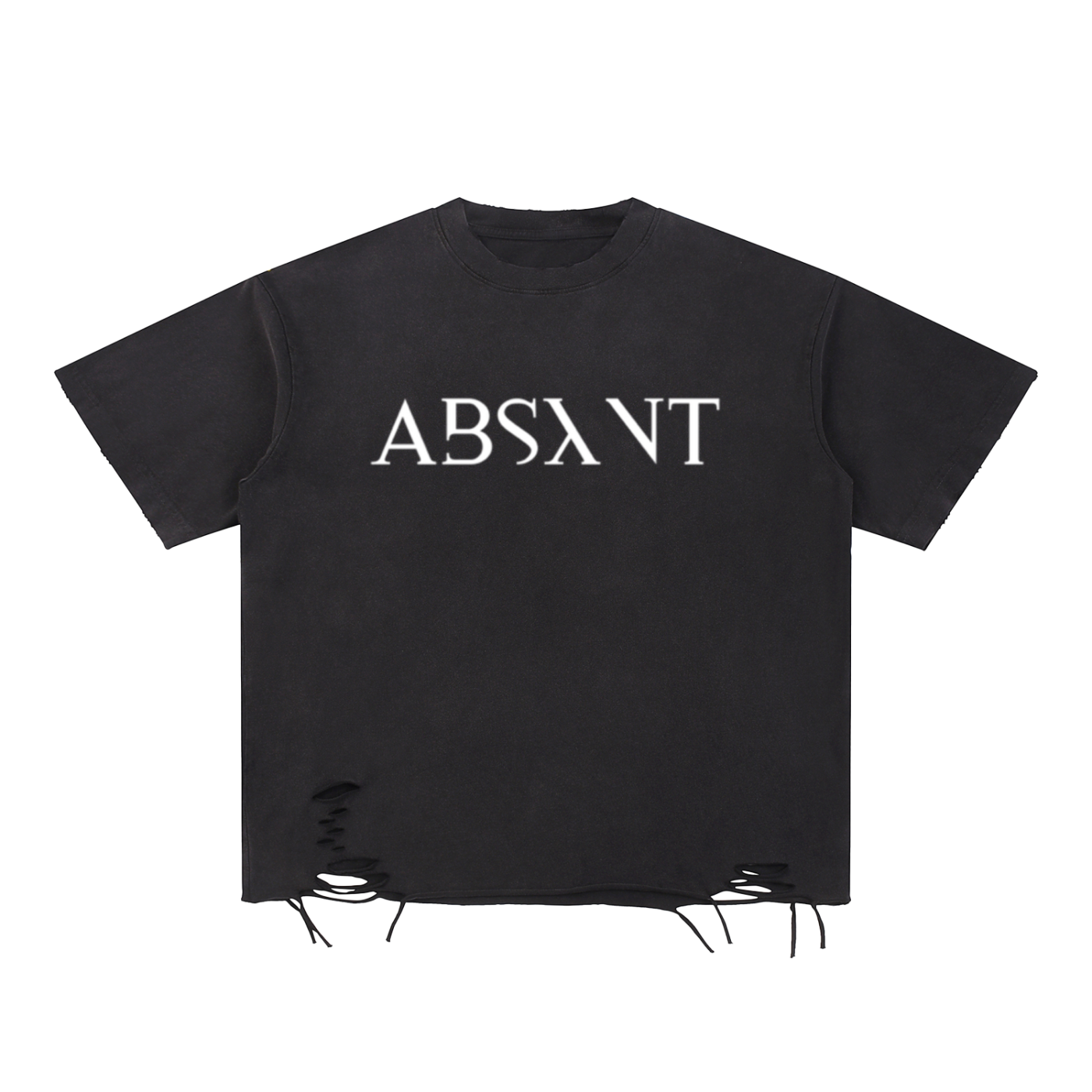 Absxnt Snow Washed Raw-Hem T-Shirt