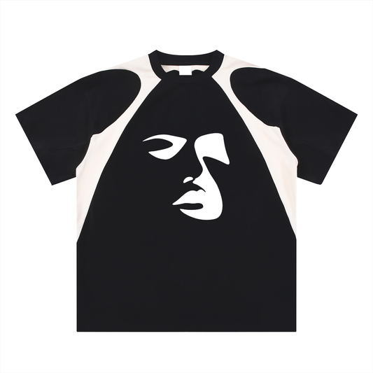 Contrast Panel Cotton T-Shirt