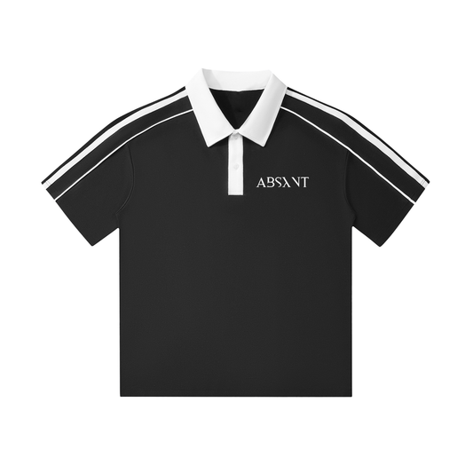 Absxnt Contrast Collar Short-Sleeve Polo Shirt